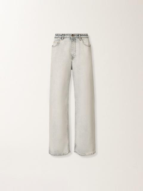 Marbled aqua denim pants