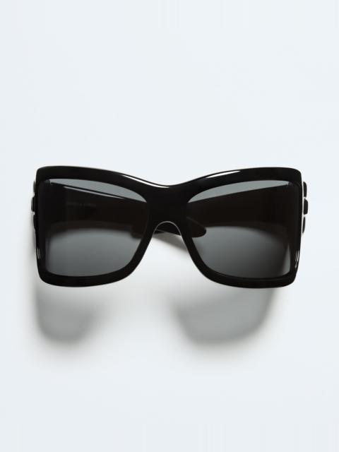 BV1528S Intrecciato Wraparound Sunglasses