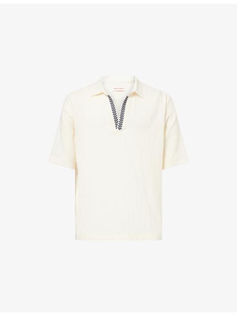 Ridley Embroidery Cotton-Knit Polo Shirt
