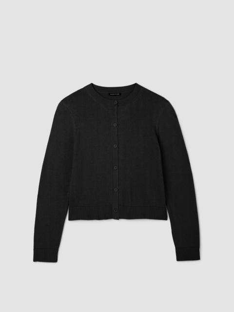 Peruvian Cotton Blend Crew Neck Cardigan