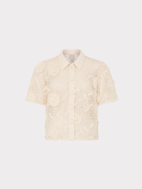 Sequin Crochet Short Sleeve Top