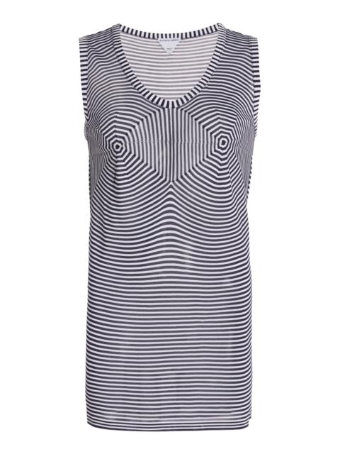 Striped Knit Tank Top navy