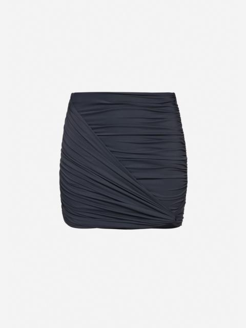 Draped mini swim skirt in grey