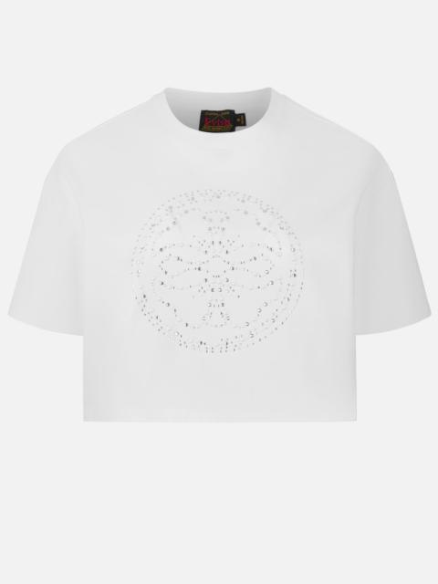 Kamon Rhinestone Cropped T-Shirt