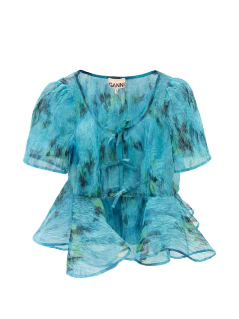 printed peplum blouse