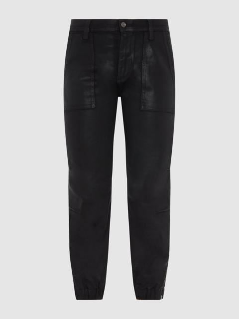 Darted Boyfriend Jogger In Coated Black