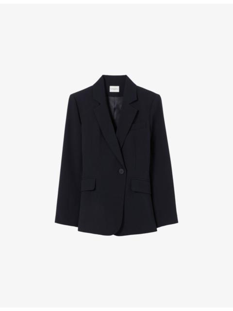Tailored Lapel-Collar Woven Blazer