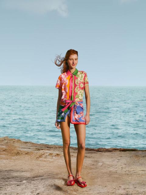 Mixed Scarves Floral Elegance Mini Skirt