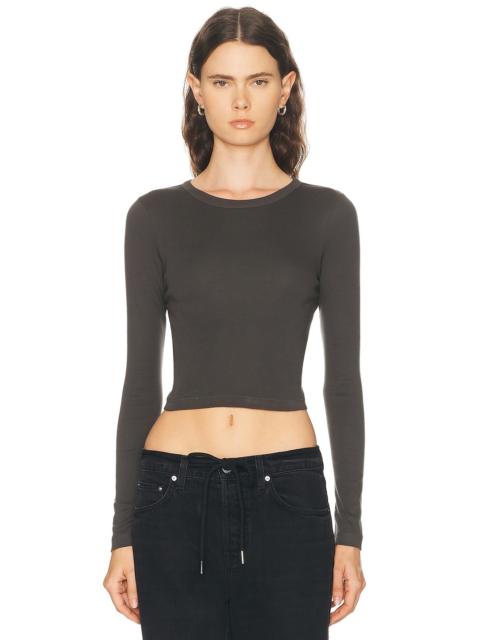 Supima Baby Rib Long Sleeve Cropped Top
