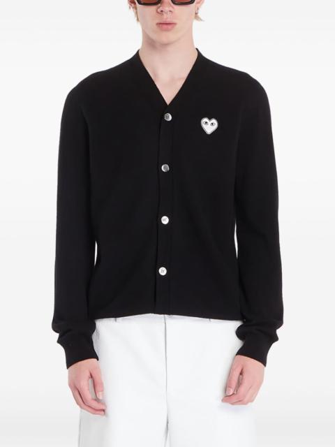 heart-patch wool cardigan