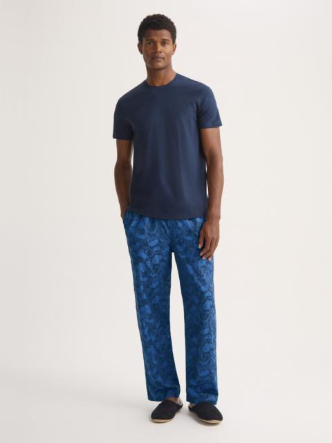 Men's Lounge Pants Cotton Jacquard Navy Blue Camo Rose Weave