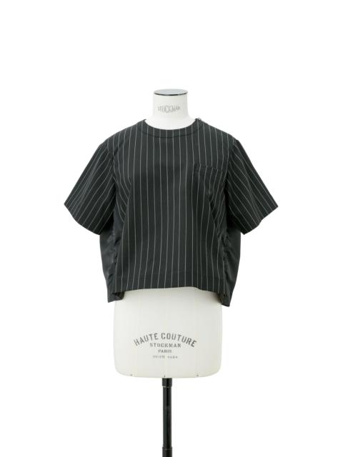 Wool Silk Suiting x Nylon Twill Pullover