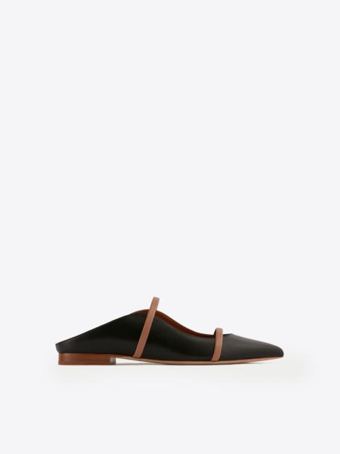 Maureen Black & Blush Leather Flats