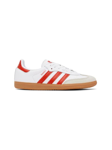 White & Red Samba OG Sneakers