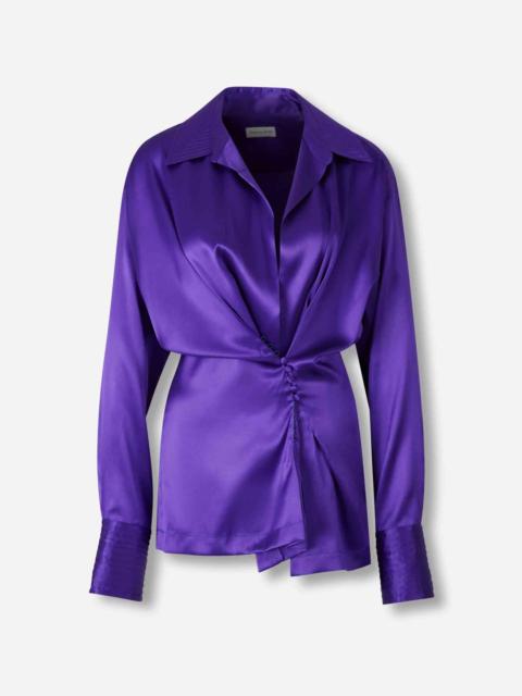 DRAPED SILK SHIRT