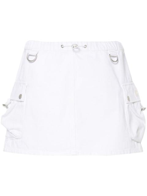 denim cargo mini skirt