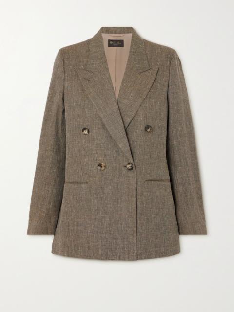 Aurora double-breasted woven blazer Beige