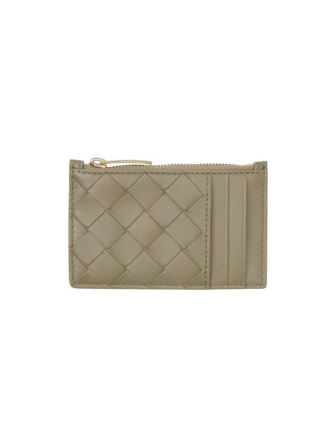 Taupe Zipped Card Holder