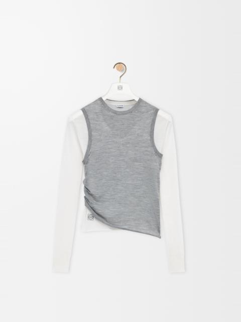 Draped sweater in cashmere