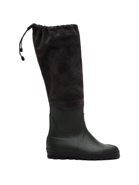 Green & Brown Farmer Rain Boots