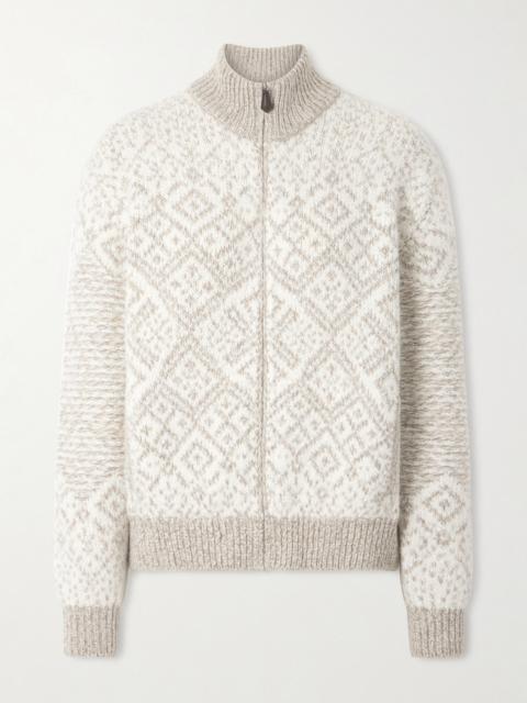 Jacquard-knit Cashmere Cardigan