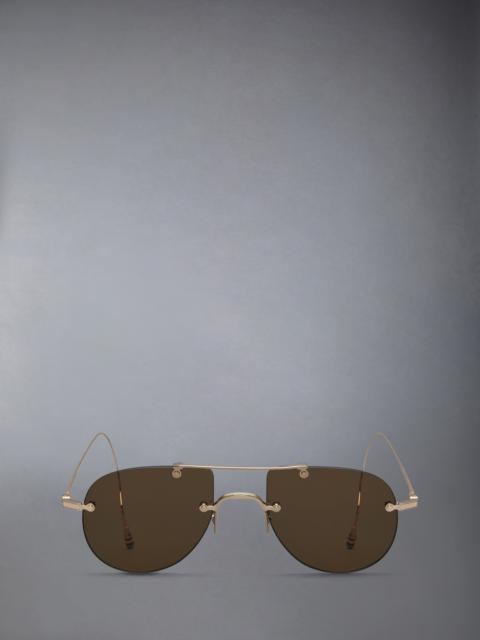 TITANIUM RIMLESS AVIATOR SUNGLASSES