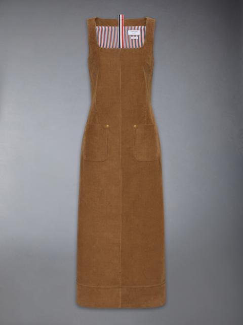 WALE CORDUROY SQUARE NECK COLUMN DRESS