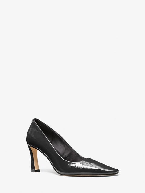 Darrah Crackled Patent Leather Pump