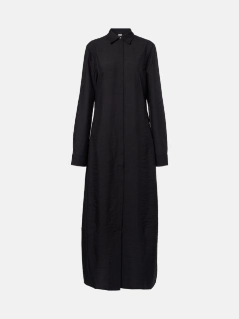 Silk-blend shirt dress