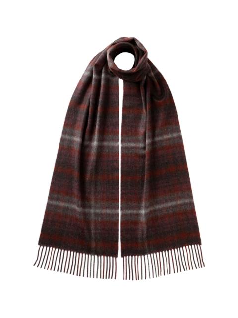Soft Blur Check Purple Cashmere Scarf