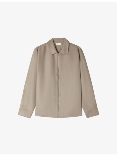 Relaxed-Fit Zip-Up Woven Shirt