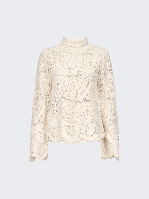 Wade Stand Collar Sweater Ivory