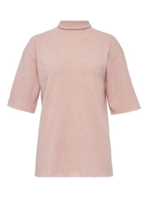 mock-neck cashmere T-shirt