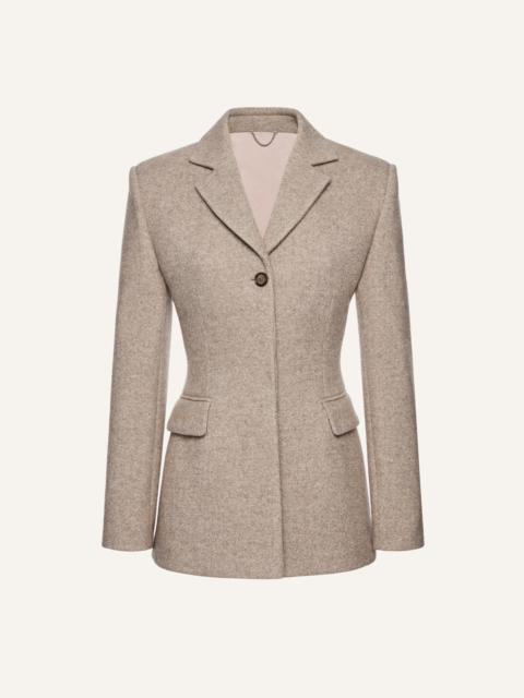 Wool hourglass blazer in beige