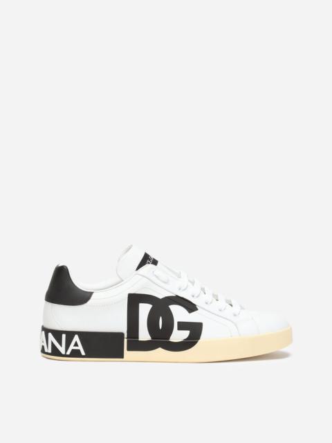 Calfskin nappa Portofino sneakers with DG logo print