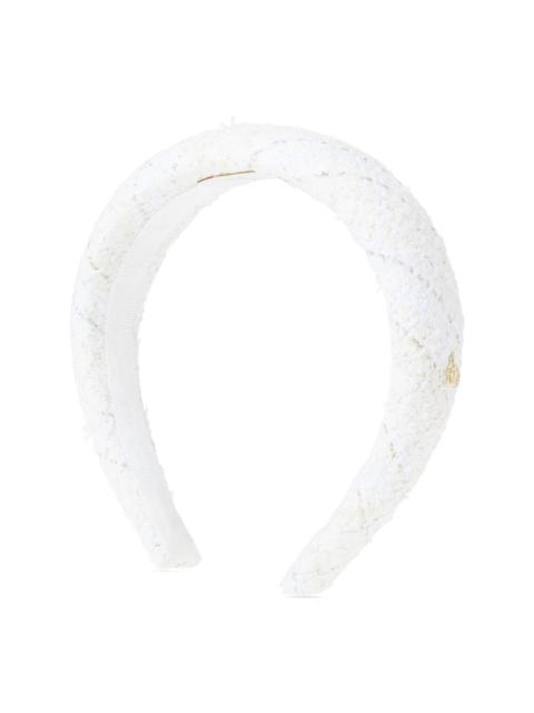 Miwa logo-plaque tweed head band