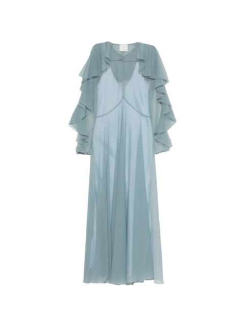 ruffled-sleeves maxi dress
