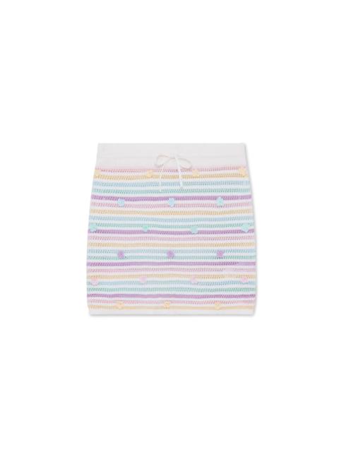 Flower Stripe Cotton Crochet Skirt | Casablanca Paris