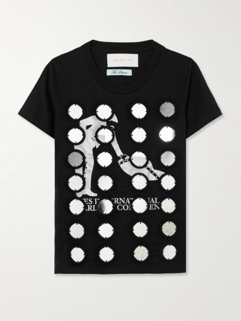 Embellished Printed Cotton-jersey T-shirt