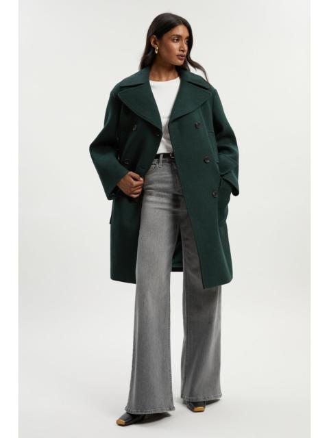 Wool Patch Pocket Tailored Midi Coat