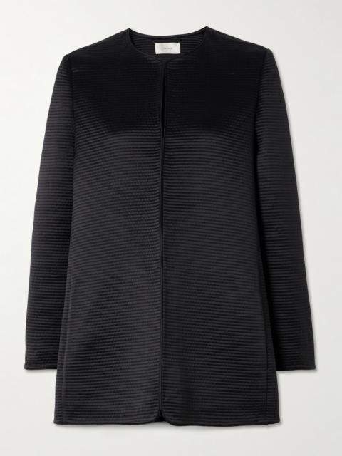 Iben Topstitched Silk-satin Jacket