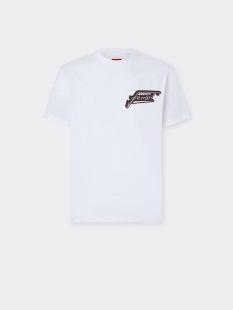 Cotton T-shirt with Ferrari patch