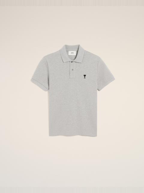 GREY COTTON CONTRASTED AMI DE COEUR POLO SHIRT
