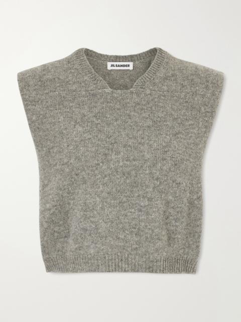 Cropped Wool-blend Sweater Vest