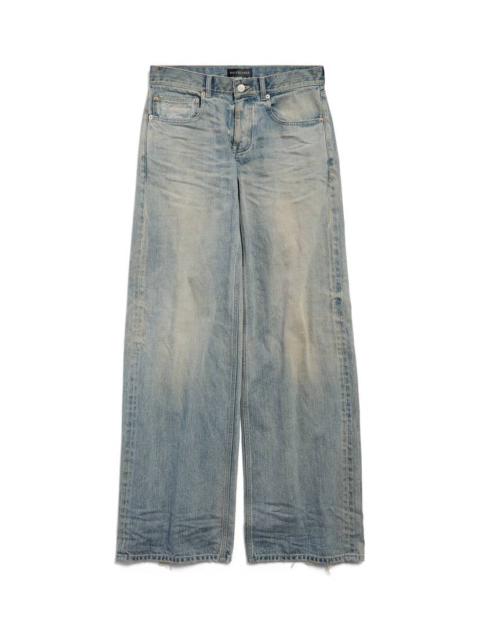Women's Wide Leg Baggy Pants in Blue