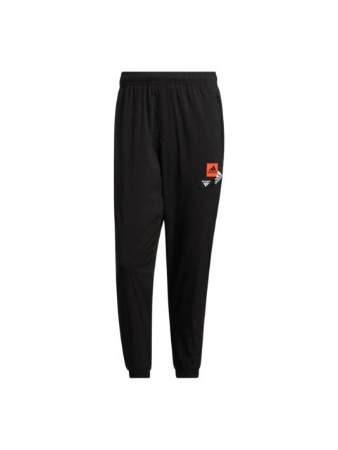 Men's adidas Mh Bp3 Wvpnt Logo Pattern Gym Sports Bundle Feet Autumn Black Pants HM2974