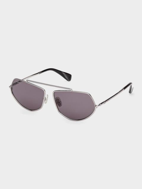 60mm Metal Geometric Sunglasses