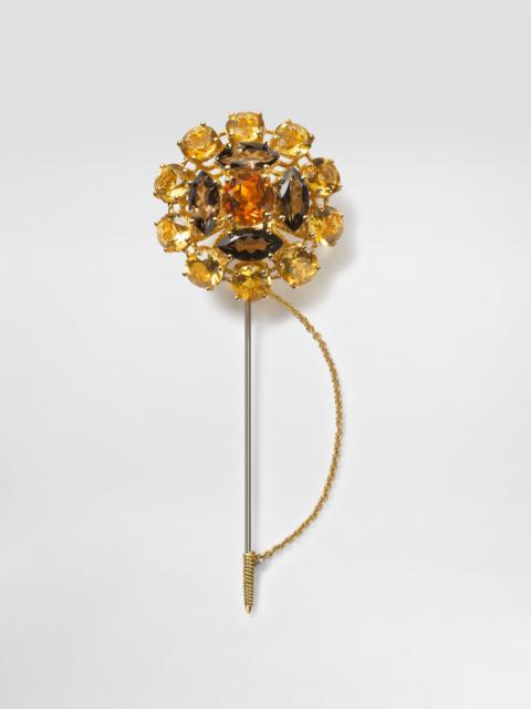 Sicily Brooch  18-carat yellow and white gold, Madera quartz, smoky quartz and citrines.