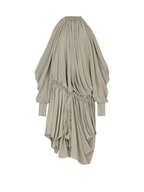 Draped silk crepe dress