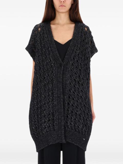 openwork short-sleeve vest